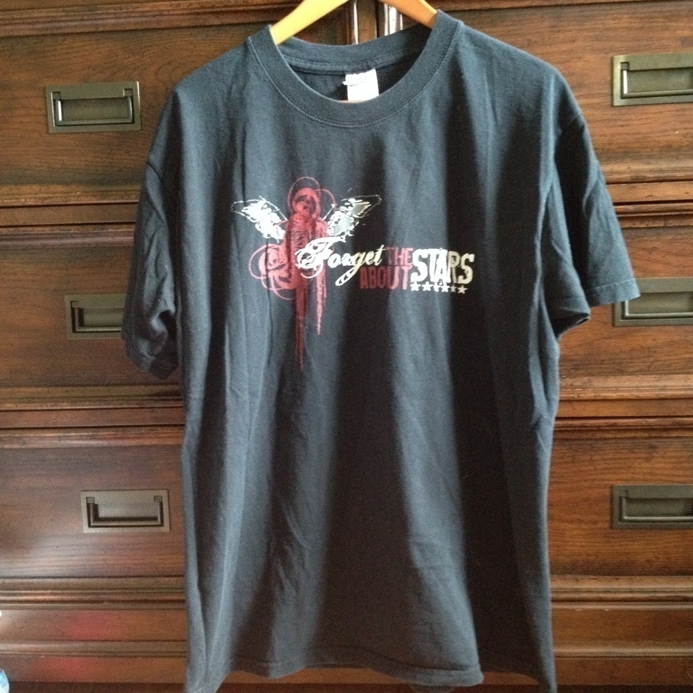 Forget about the stars punk rock Band short sleeve tee shirt in size L